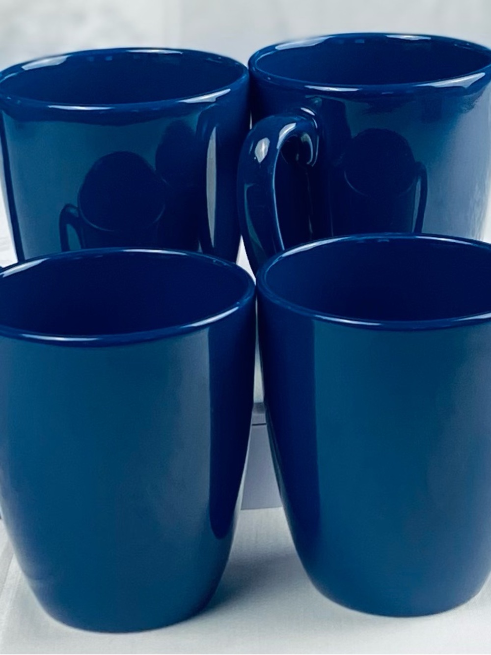 Corelle Coordinates Dark Cobalt Blue Coffee Mugs Set of 4 - 16 oz